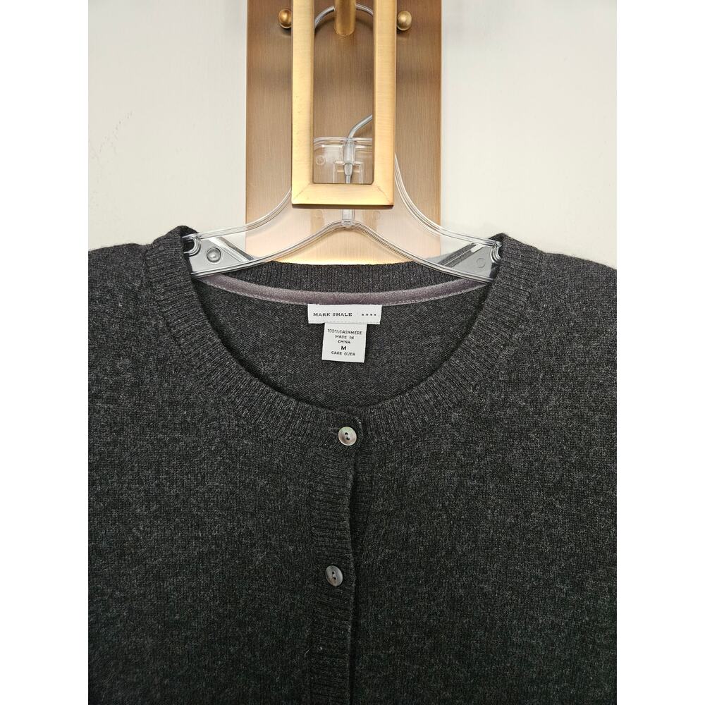 Mark Shale Charcoal Gray 100% Cashmere Button Cardigan Size Medium - Picture 2 of 7